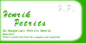 henrik petrits business card